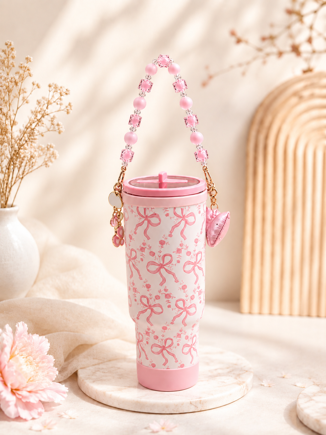 Bow Tumbler with Charms