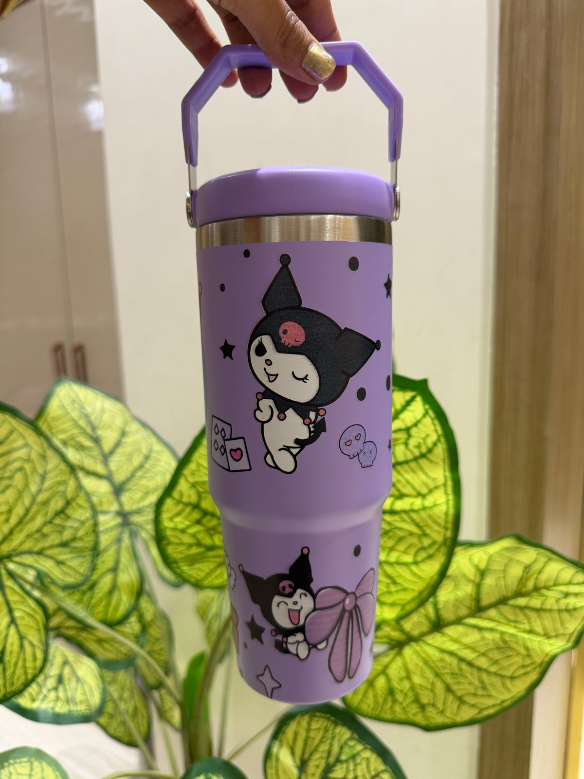 Kawaii Purple Character Sipper