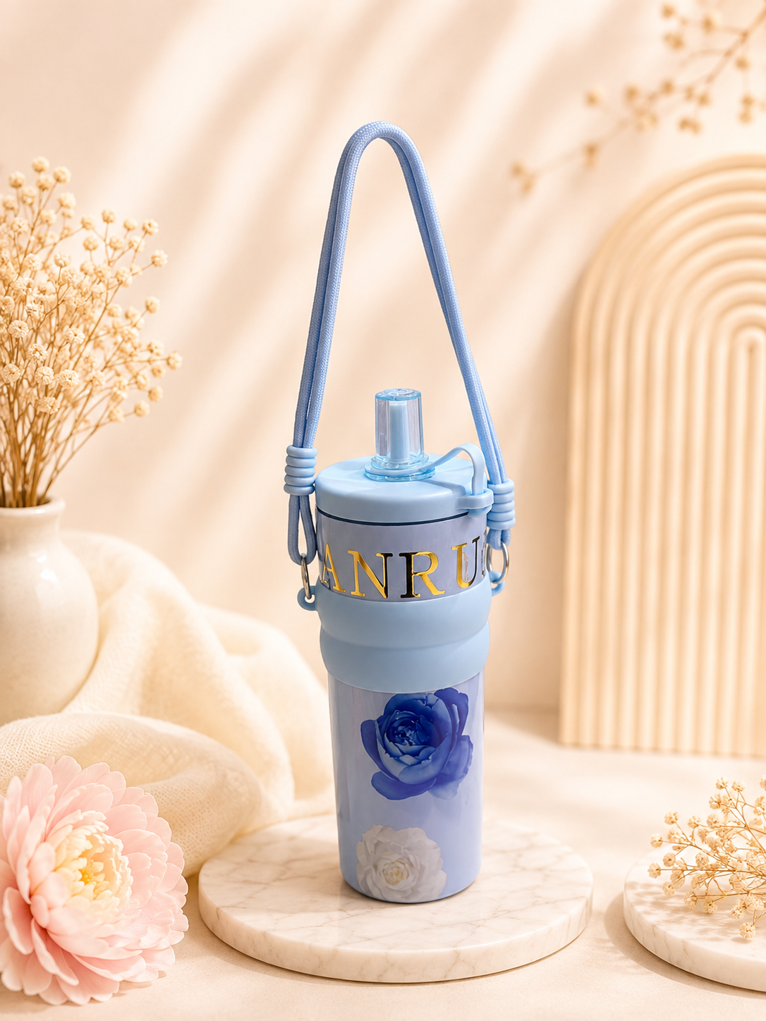 Floral dori Handle tumbler