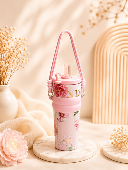 Floral dori Handle tumbler